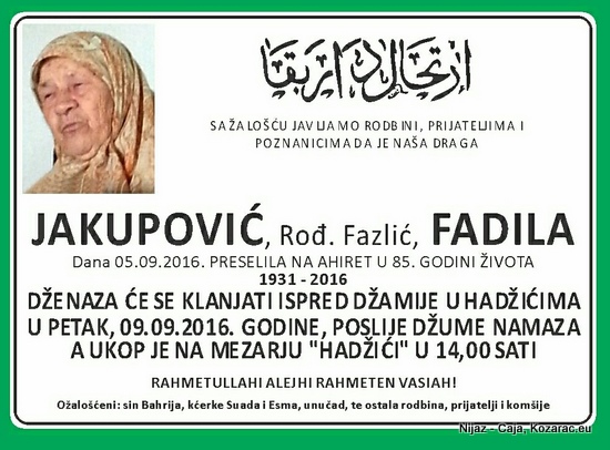 Jakupovic Fadila